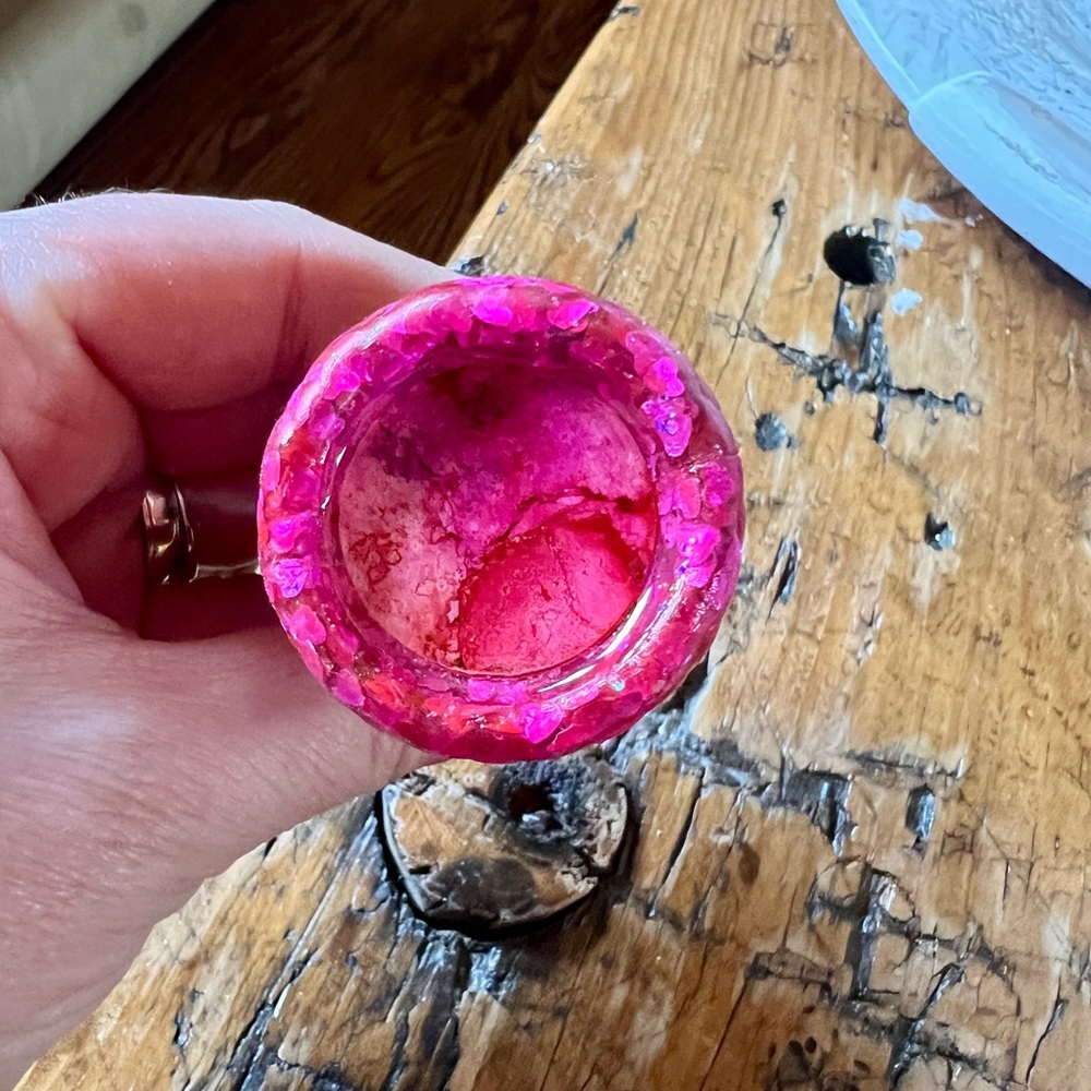 Hand Crafted Red and Pink Wine Stopper